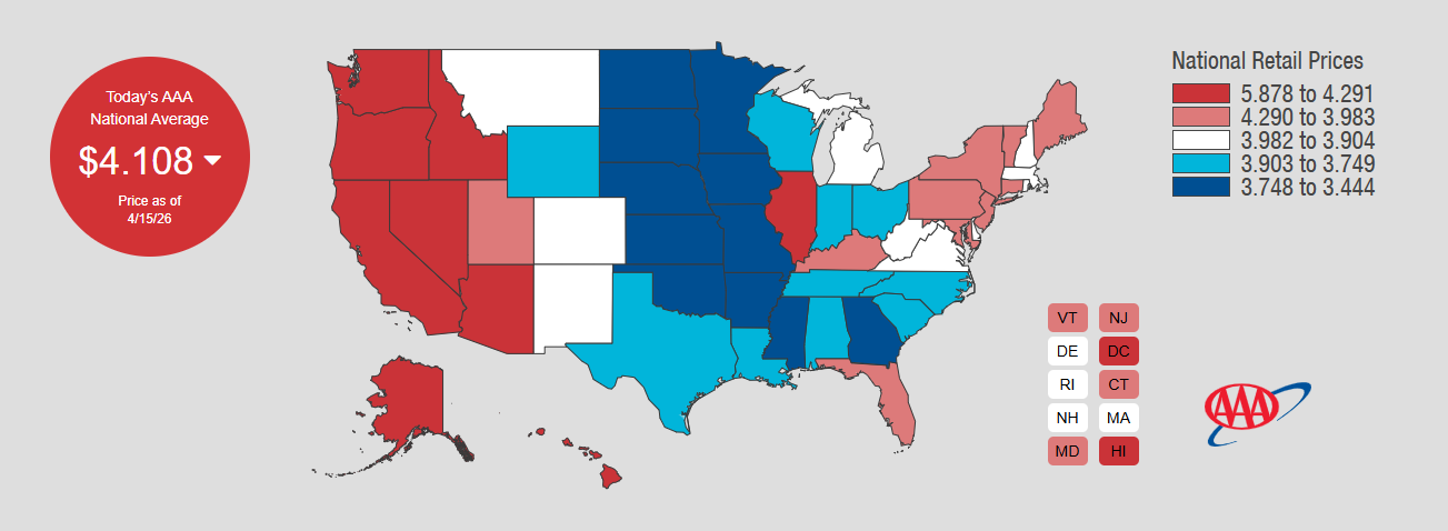 Gas Prices Dip Slightly Nationwide, Mixed Changes Across Ohio and Region