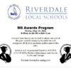 Riverdale Middle School Awards Program Set for May 15