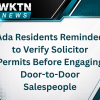 Ada Residents Reminded to Verify Solicitor Permits Before Engaging Door-to-Door Salespeople