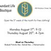 Abundant Life Boutique Accepting Clothing Donations Saturday