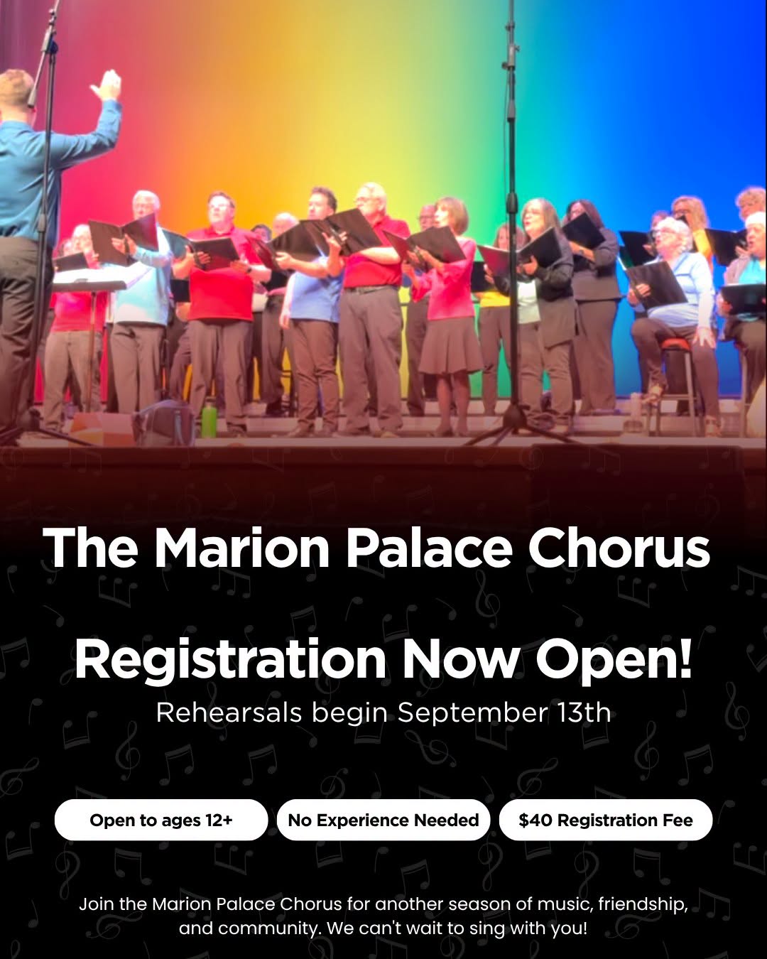 Marion Palace Chorus Registration Now Open for 2026-27 Season