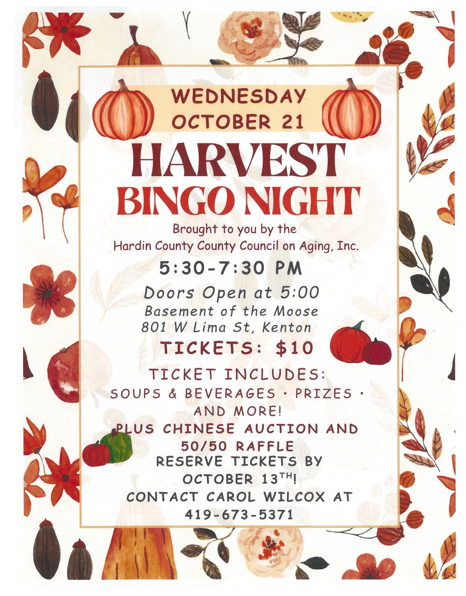 Hardin County Council on Aging to Host Harvest Bingo Night