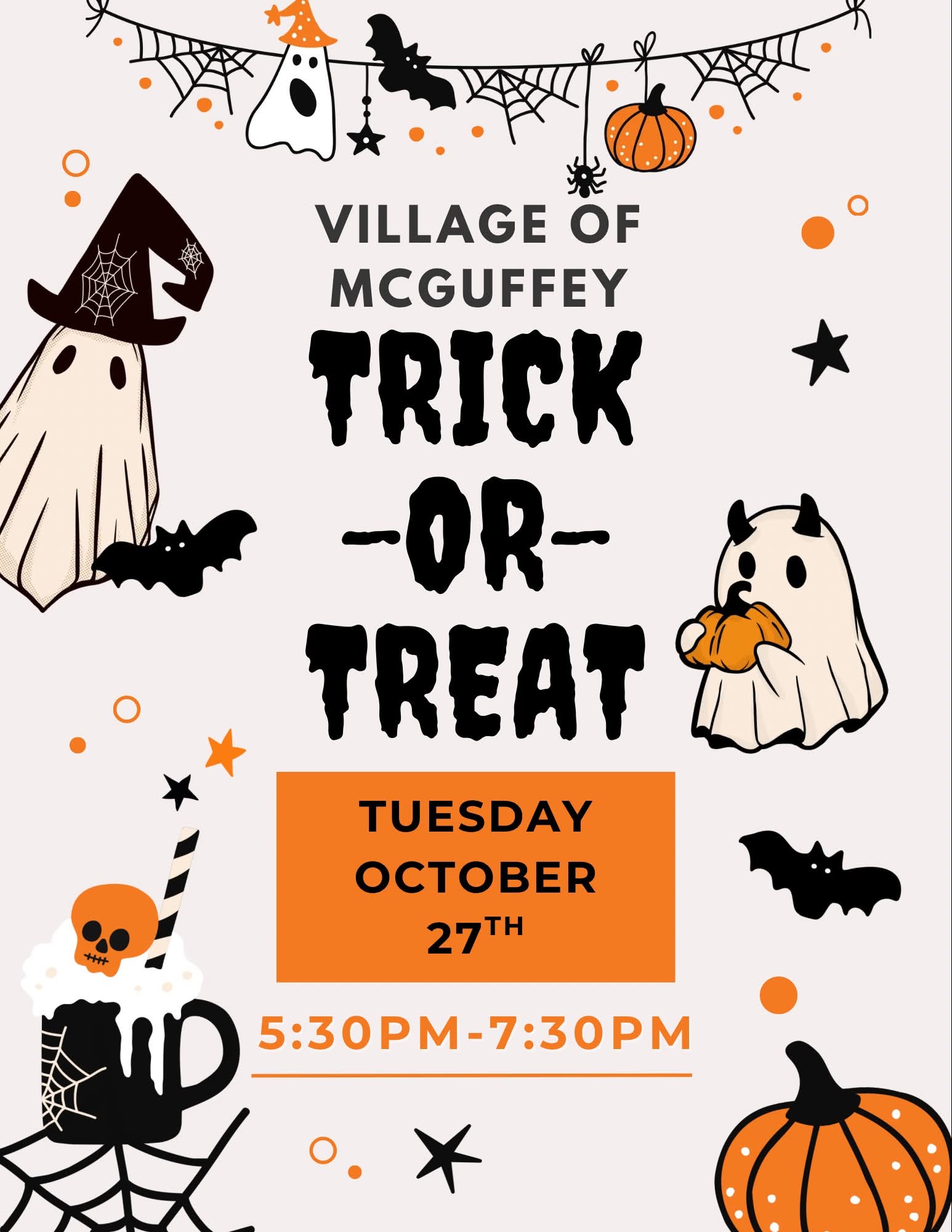 Village of McGuffey Sets Date for Trick or Treat