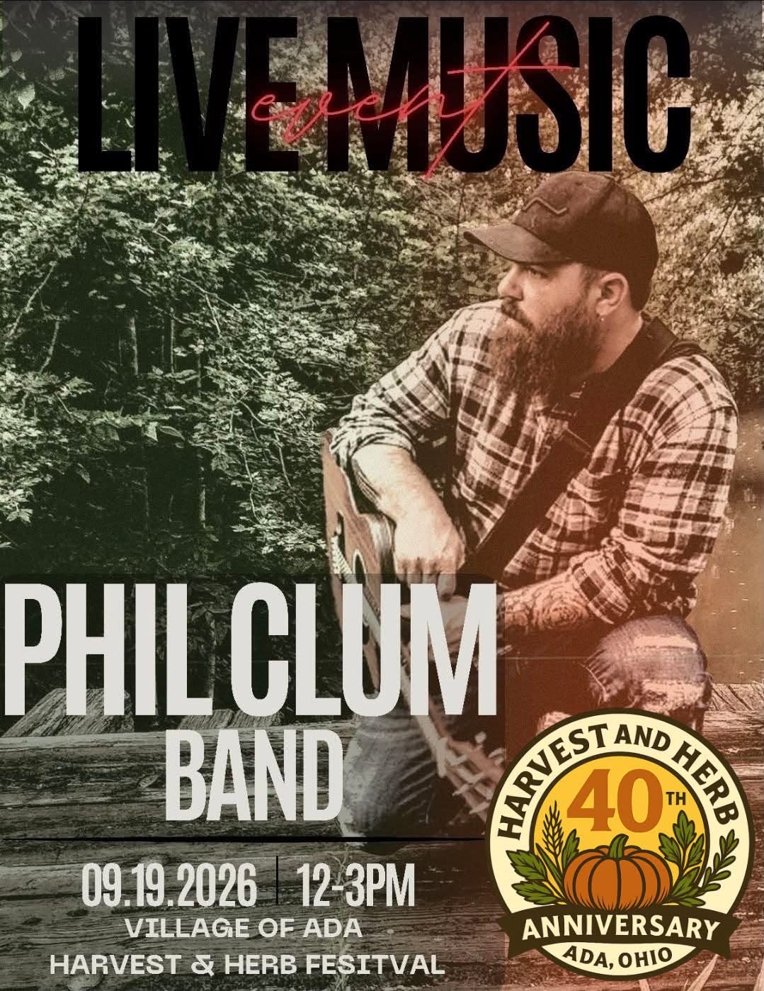 40th Ada Harvest and Herb Festival to Feature Phil Clum Band