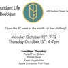 Abundant Life Boutique Announces October Hours