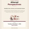 Altered Perspectives Community Conversation on Disability and Advocacy Set for November 3